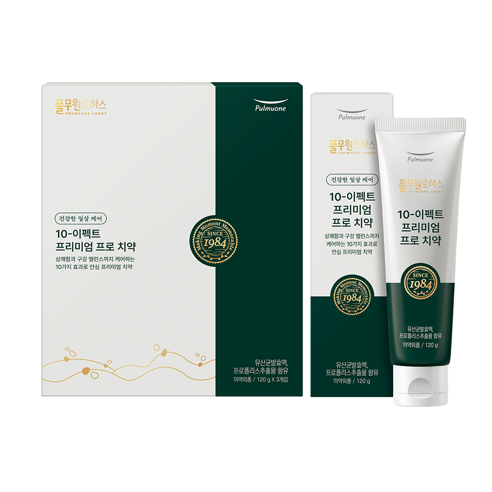 풀무원로하스 10-이펙트 프리미엄 프로 치약 (120g x 3개입)